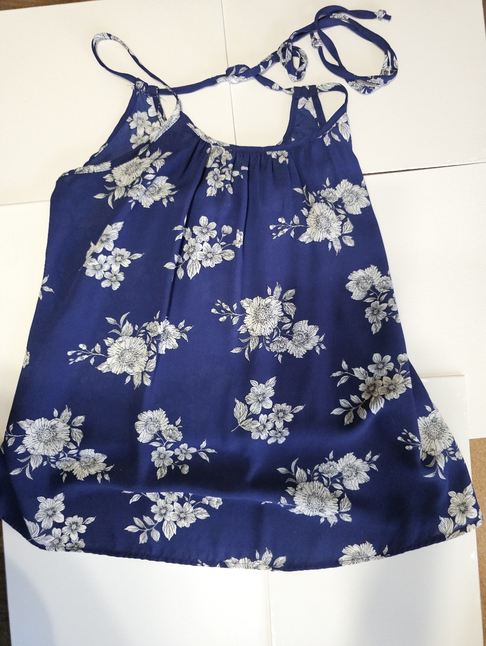Elegant Floral Navy Camisole Top
